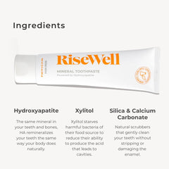 RiseWell Mineral Toothpaste packaging box and tube