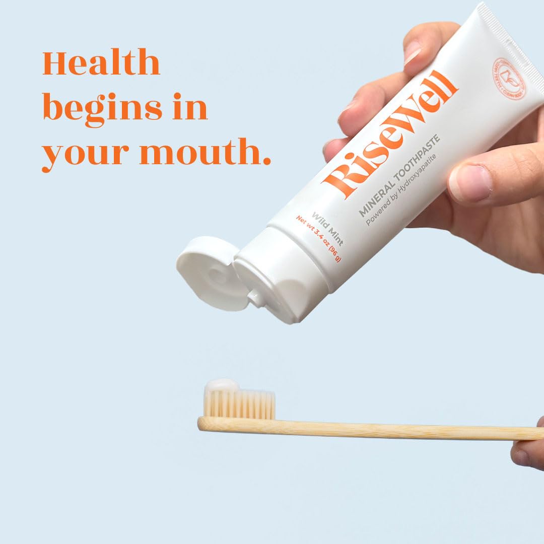 USA-made RiseWell toothpaste badge on packaging