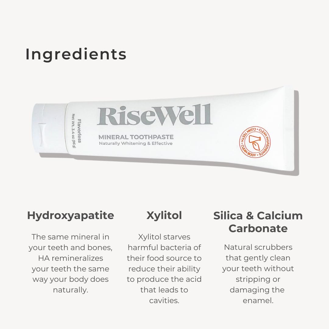 Toothpaste tube labeled fluoride-free and SLS-free