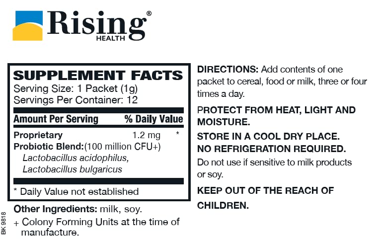Close-up of Floranex granules packets