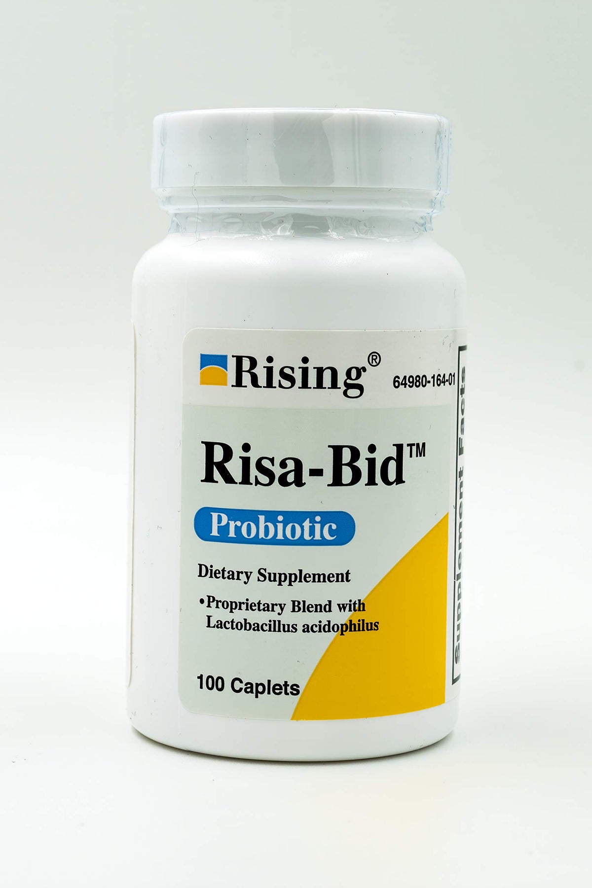 Front view of Rising Health Risa-Bid Caplets bottle