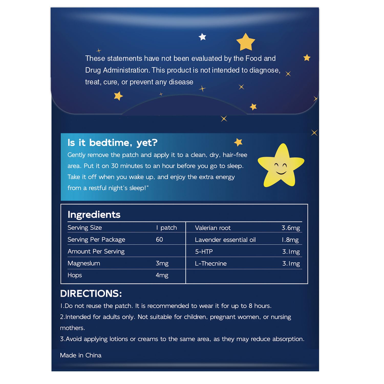 Graphic illustrating deeper, restful sleep with patches