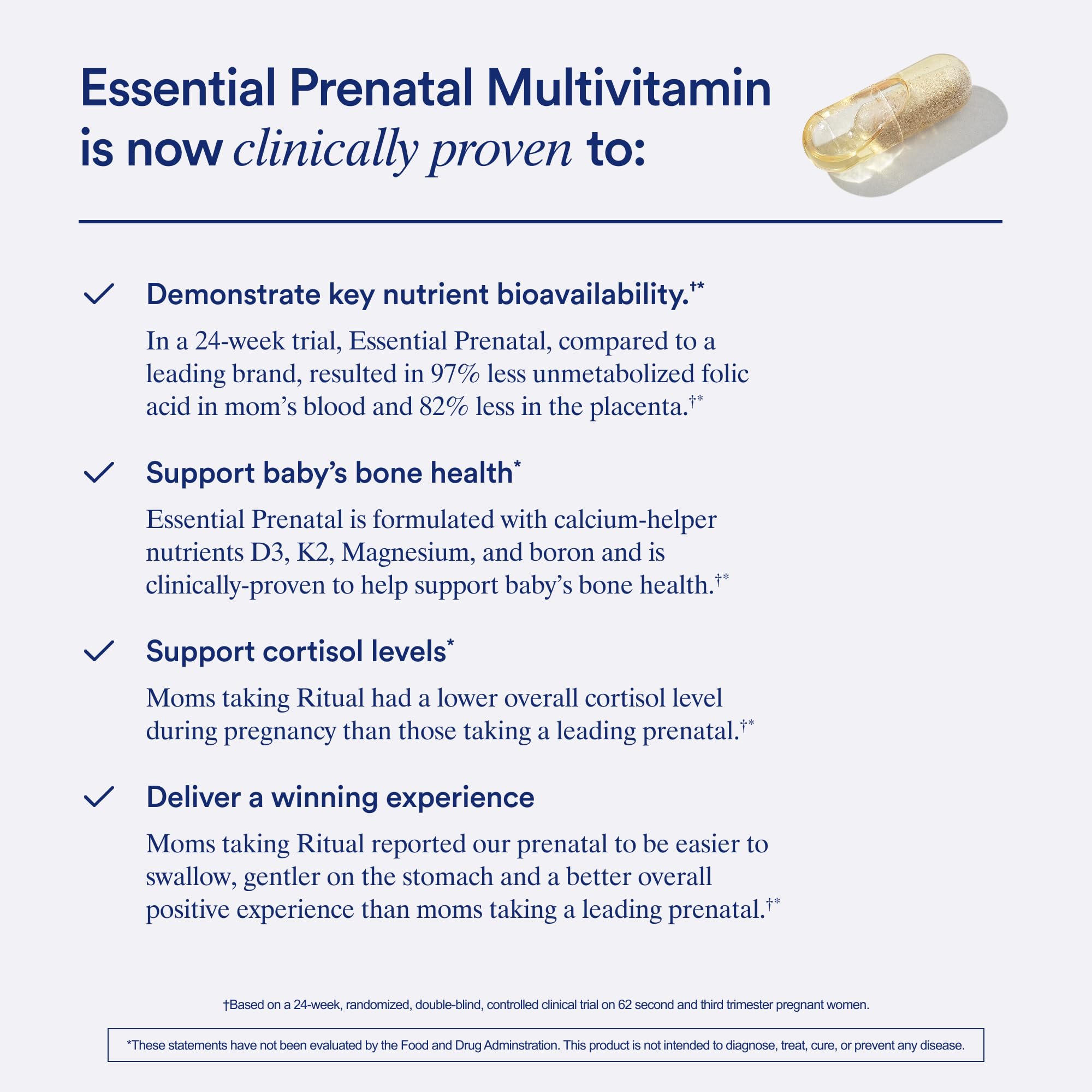 Ritual Essential for Women Prenatal citrus tab close-up emphasizes flavor and convenience