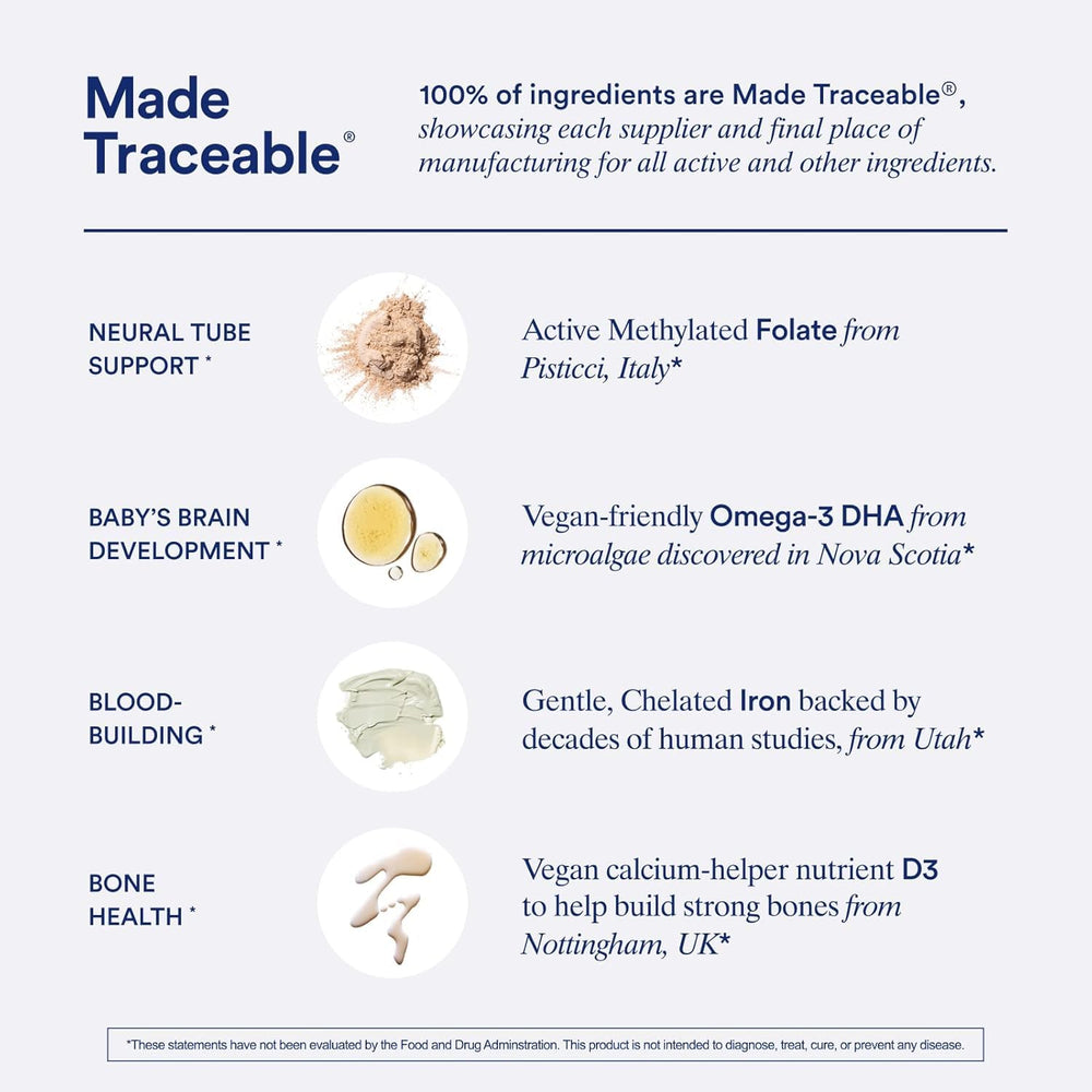 Bottle label showing Calcium, Iron, D3 and K2 content