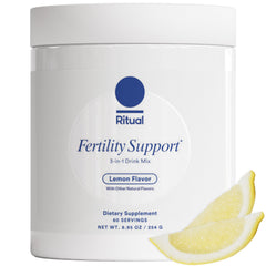 Ritual front packaging showing product name and servings, clear branding and benefits