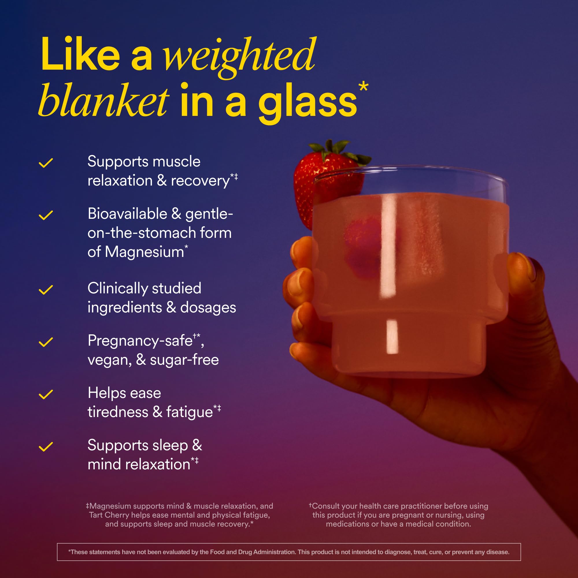 Nutritional facts panel for Magnesium Bisglycinate drink mix