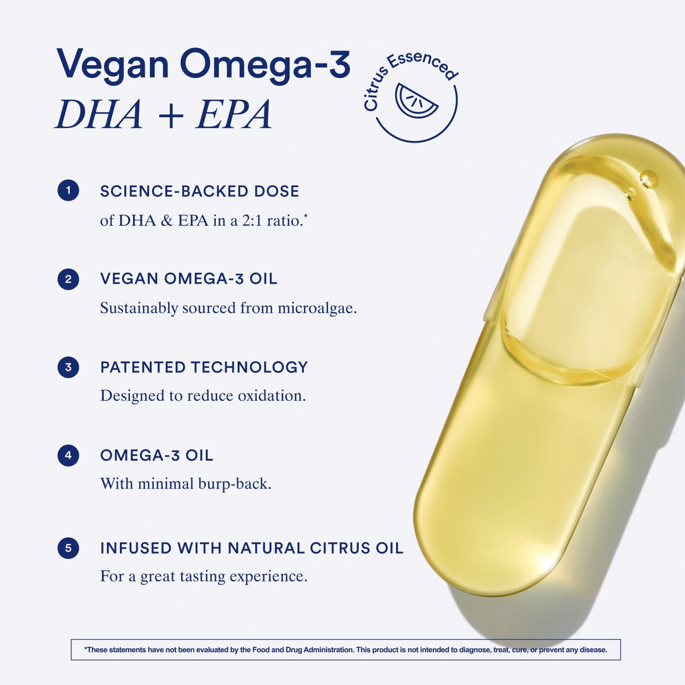 Ritual Omega-3 support and happiness guarantee information card.