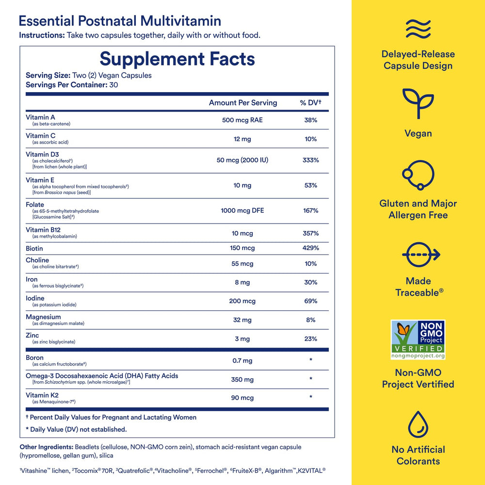 Graphic showing the 15 key nutrients included in the formula