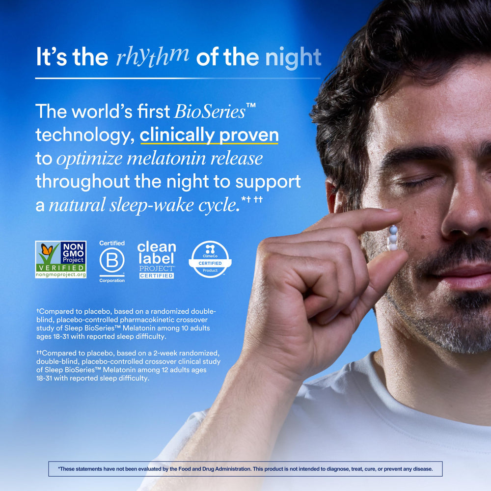 Close-up of time-released vegan melatonin capsule