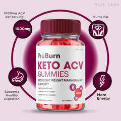 Two bottles of Pro Burn Keto ACV Gummies (pack of 2)