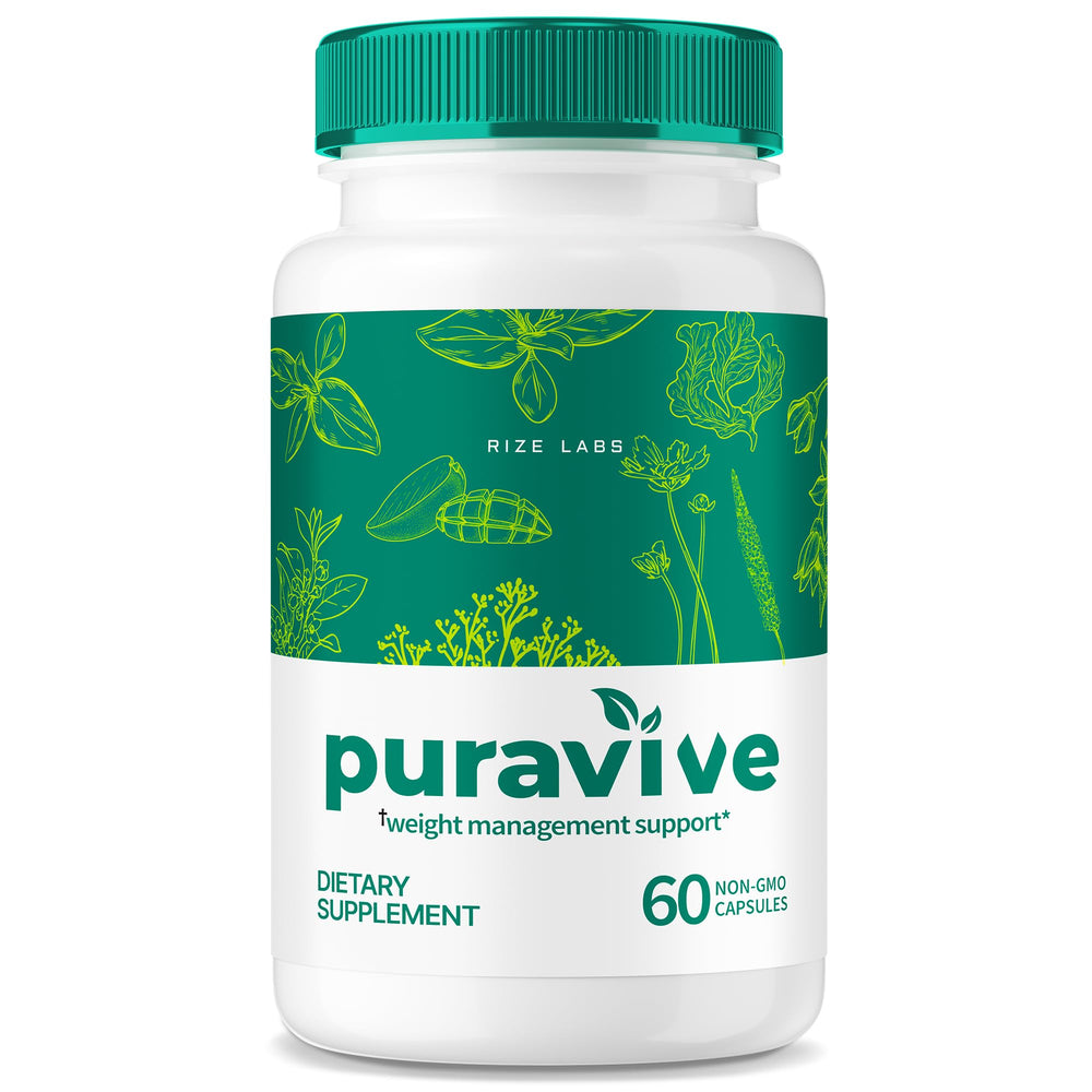 Rize Labs Puravive bottle front for easy daily weight management support.