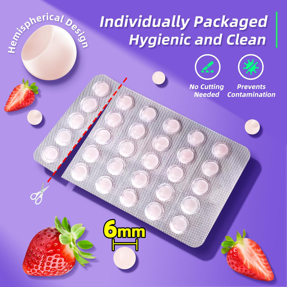 180 dental wax dots in hygienic strawberry wrap