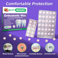 Brackets and wires protected by Rizuko braces wax dot