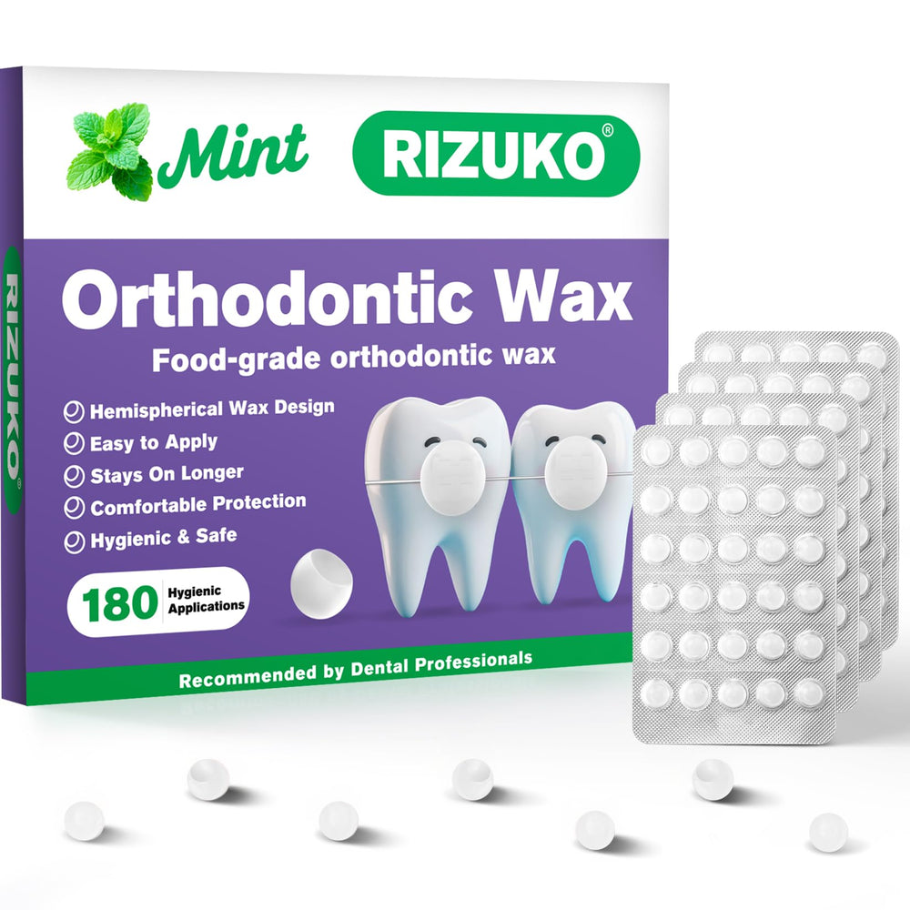 RIZUKO orthodontic wax braces mint dots close-up