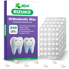 RIZUKO Orthodontic Wax Dots - Mint Flavor, Dome Design, 240 Dots