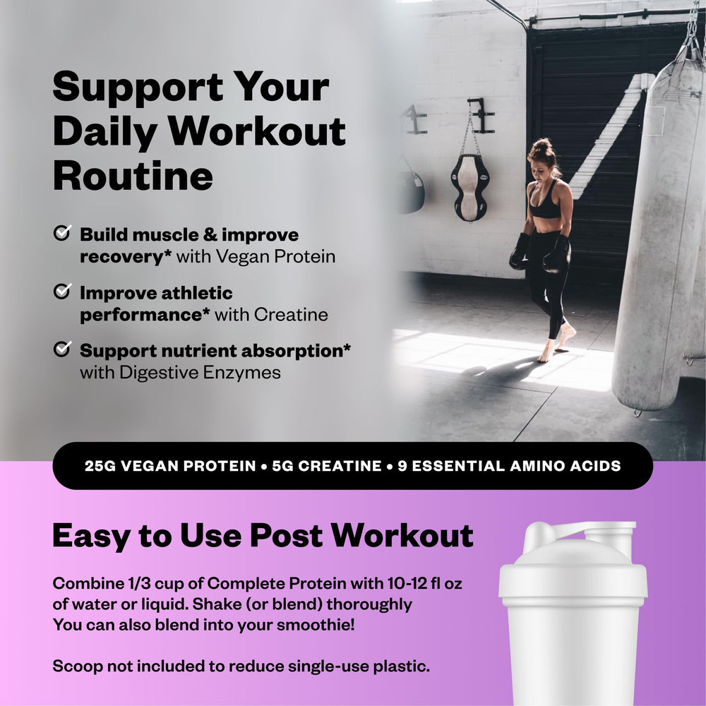 RNWY acai protein scoop highlights easy portioning for quick post-workout shakes.