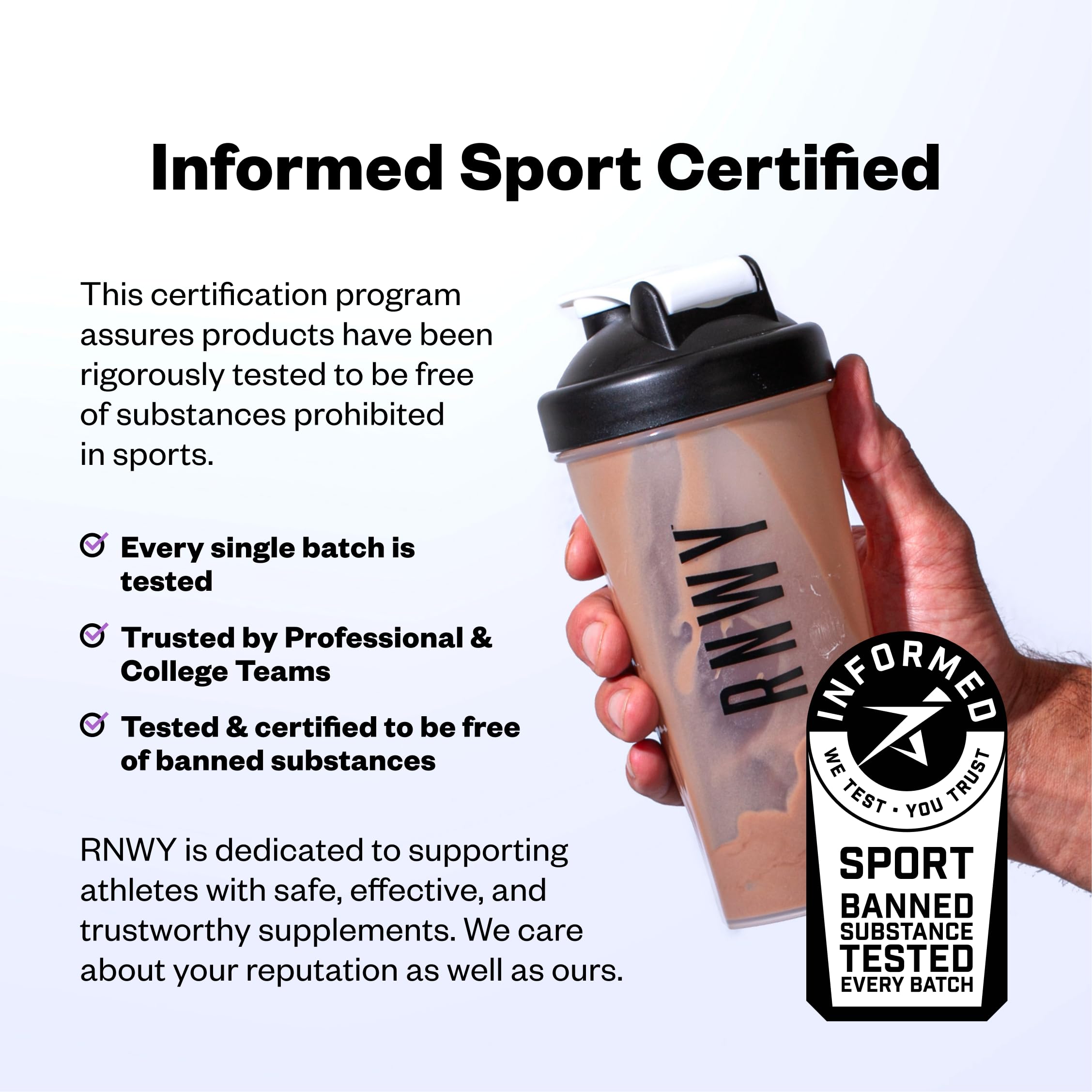 RNWY vegan protein ingredients close-up signals dairy-free, gluten-free, soy-free nutrition.