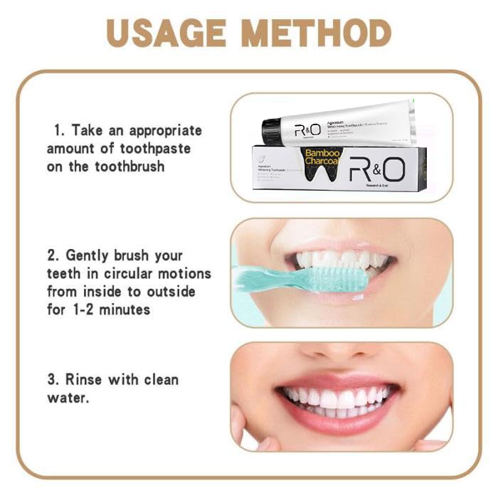 Front view of R&O Ageratum whitening toothpaste with Bamboo Charcoal