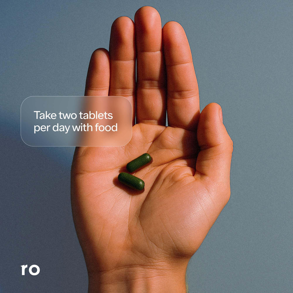 Nutrition facts and ingredients graphic for Ro Daily Multivitamin for Men