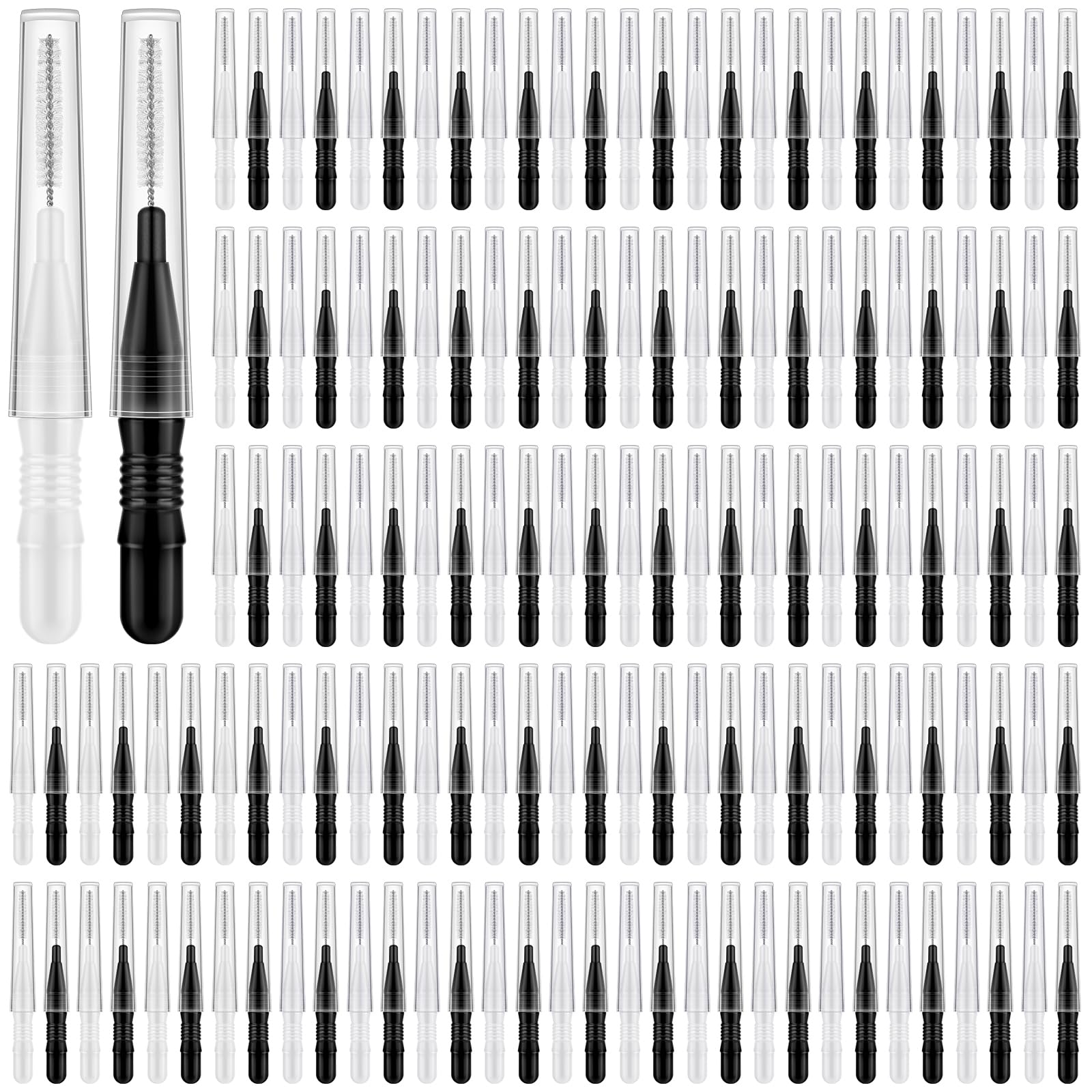ROADPLUM 120-piece interdental brushes in storage box (black and white) – front view