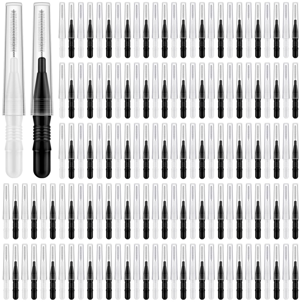 ROADPLUM 120-piece interdental brushes in storage box (black and white) – front view