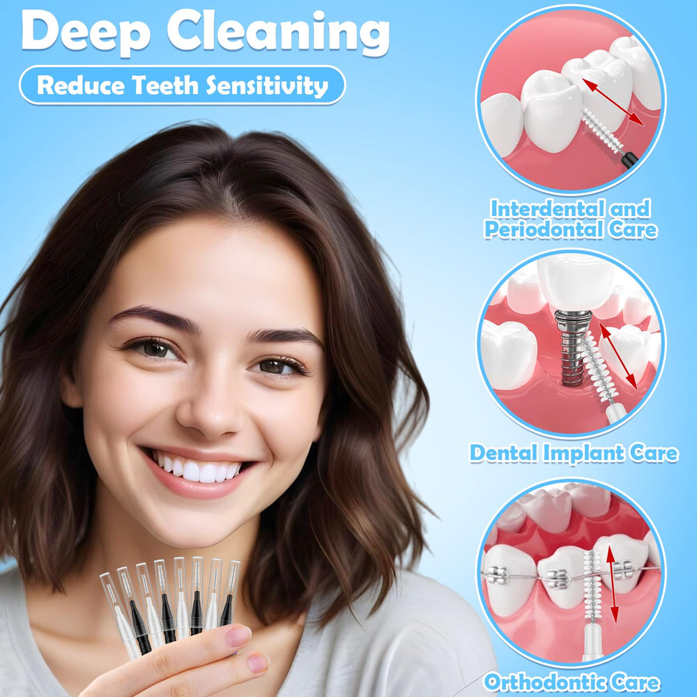 Soft nylon bristles and stainless steel wire of interdental brush