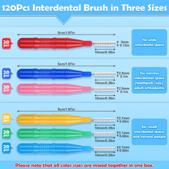 360° bendable interdental brush head cleaning around braces