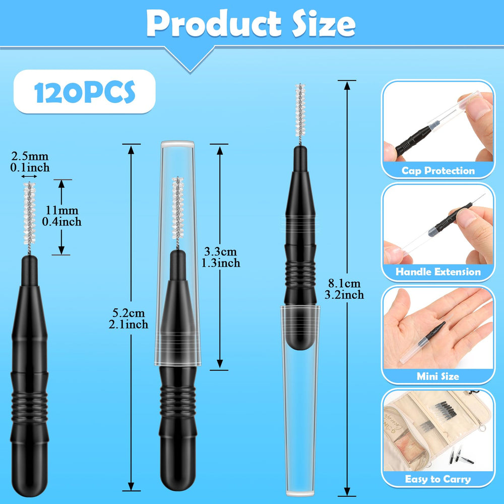 Interdental brush cleaning between teeth