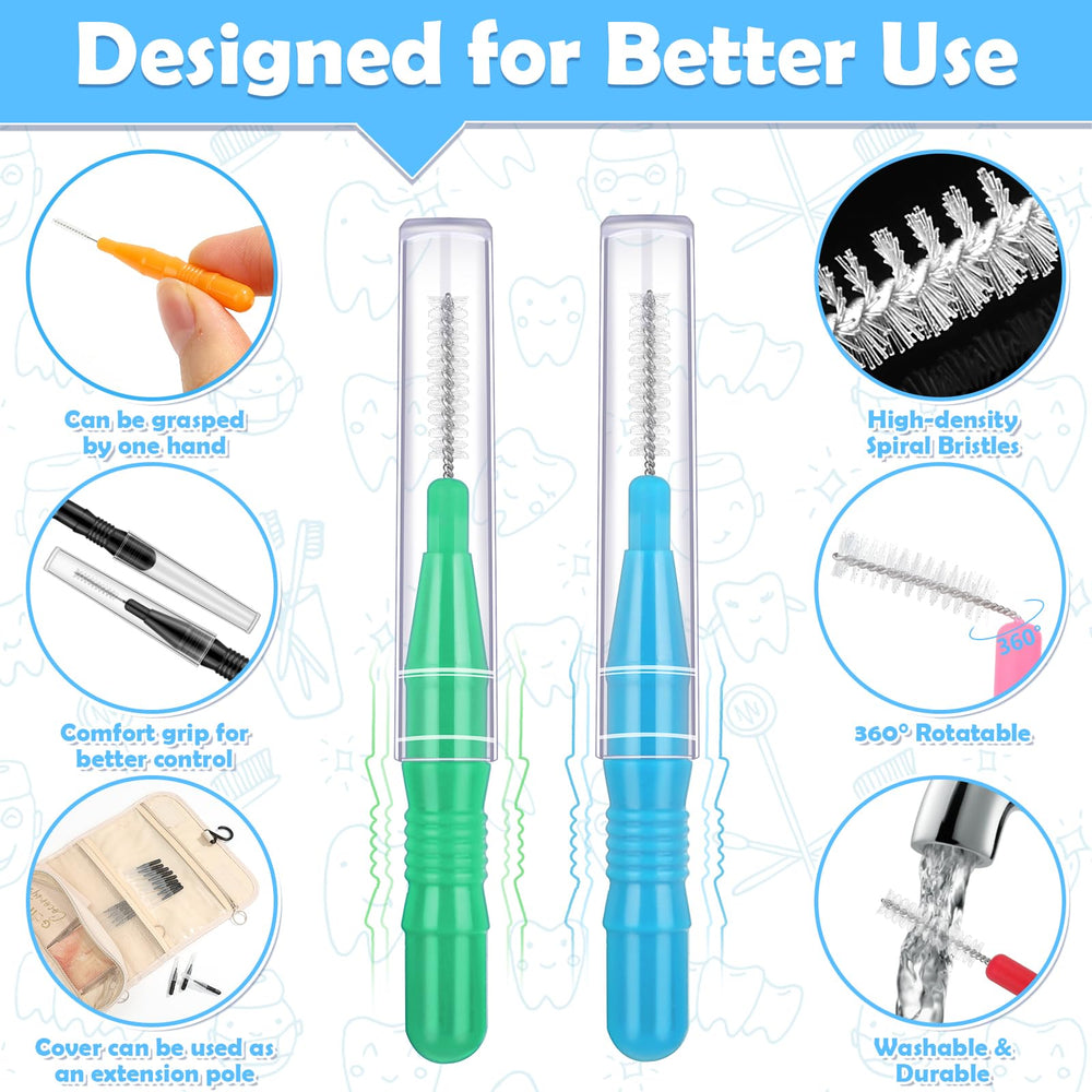 Interdental brush in pink color close-up