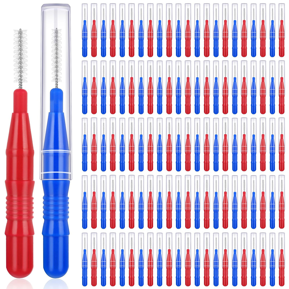 ROADPLUM 120pcs interdental brushes packaging in blue and red