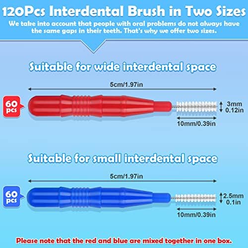 Red interdental brush close-up with bendable head