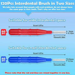 Red interdental brush close-up with bendable head