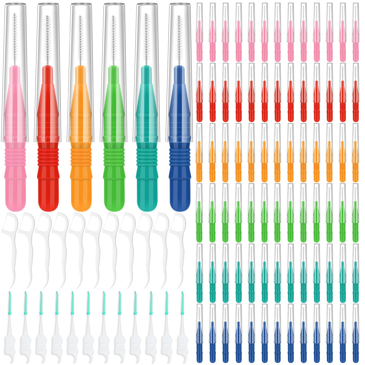 Roadplum 450-piece interdental brushes assortment with color-coded heads