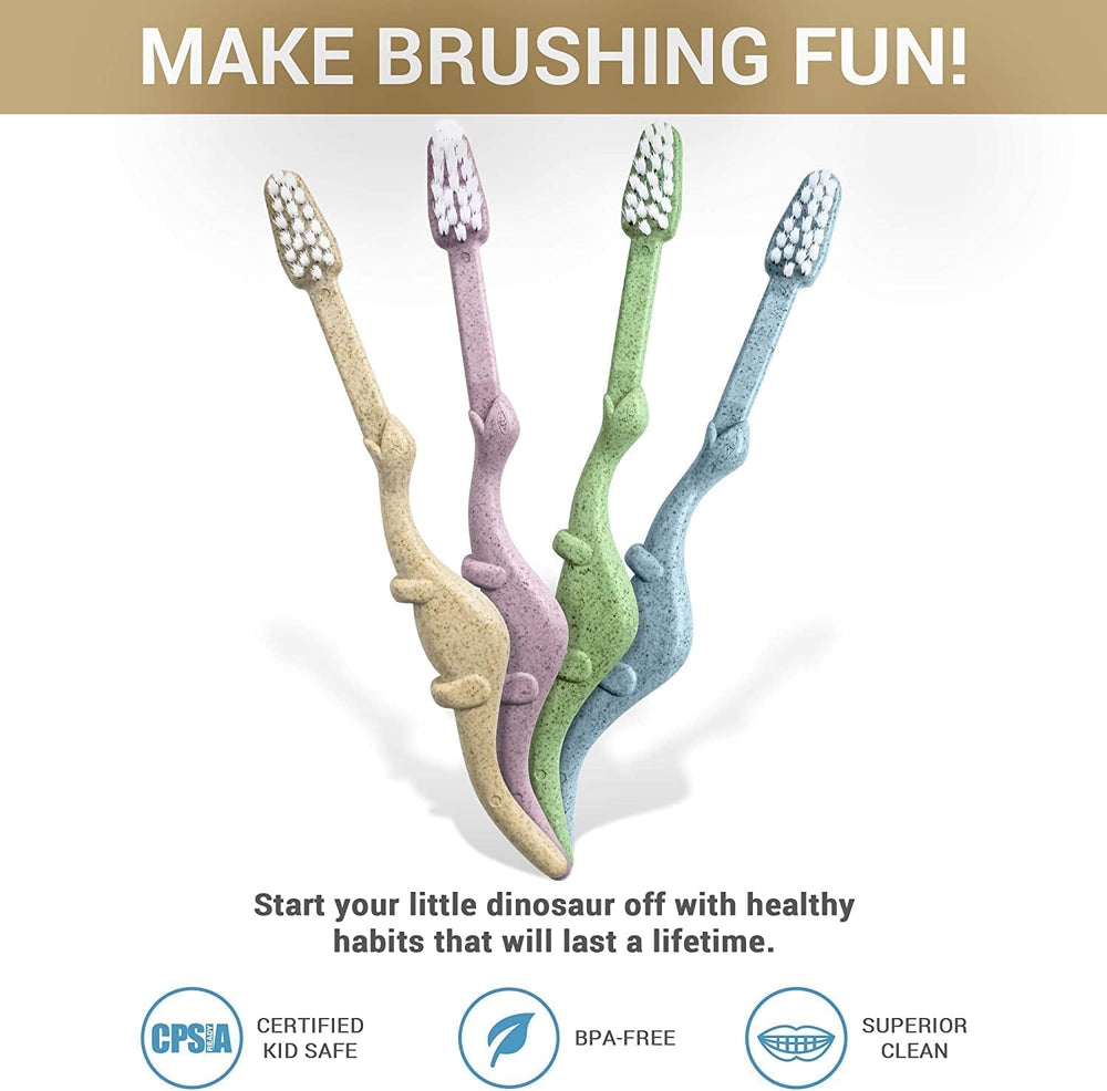 Ergonomic dinosaur toothbrush design for small hands (image 5)