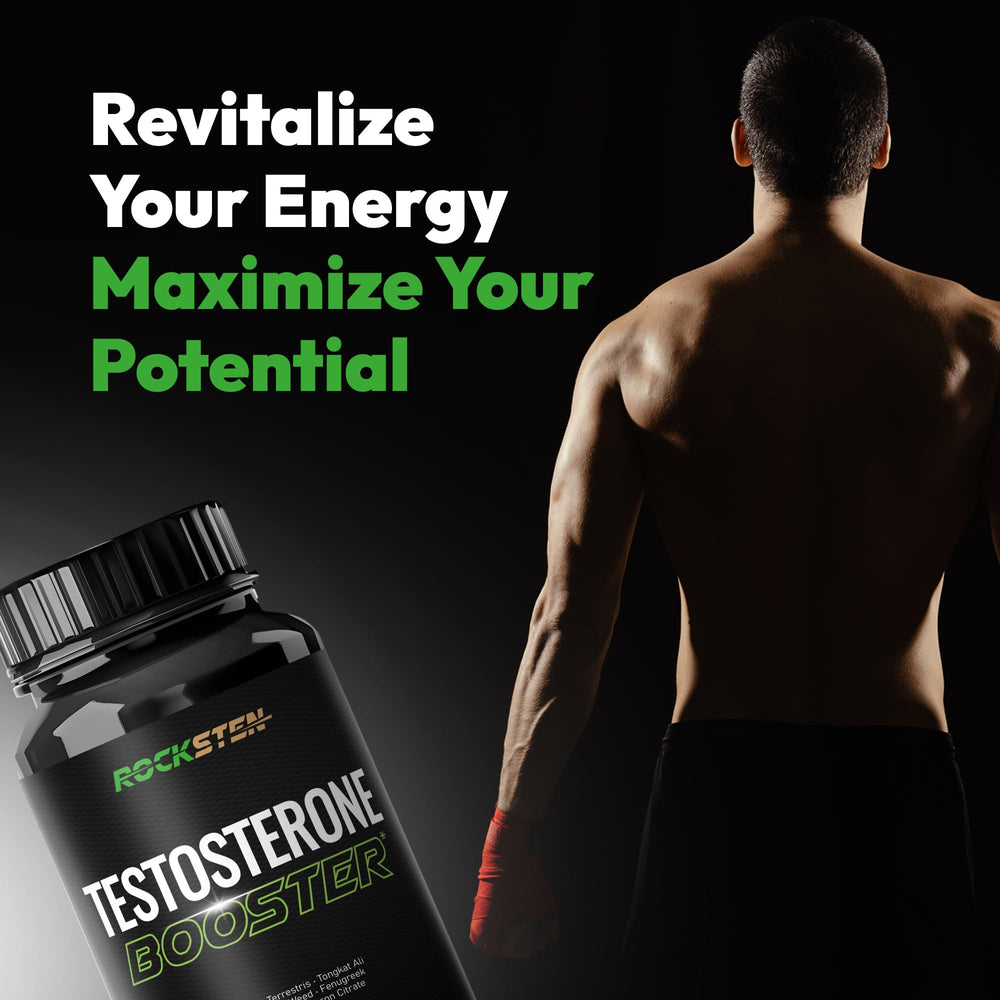 RockSten Testosterone Booster Tribulus 450mg image focusing on powerful ingredient