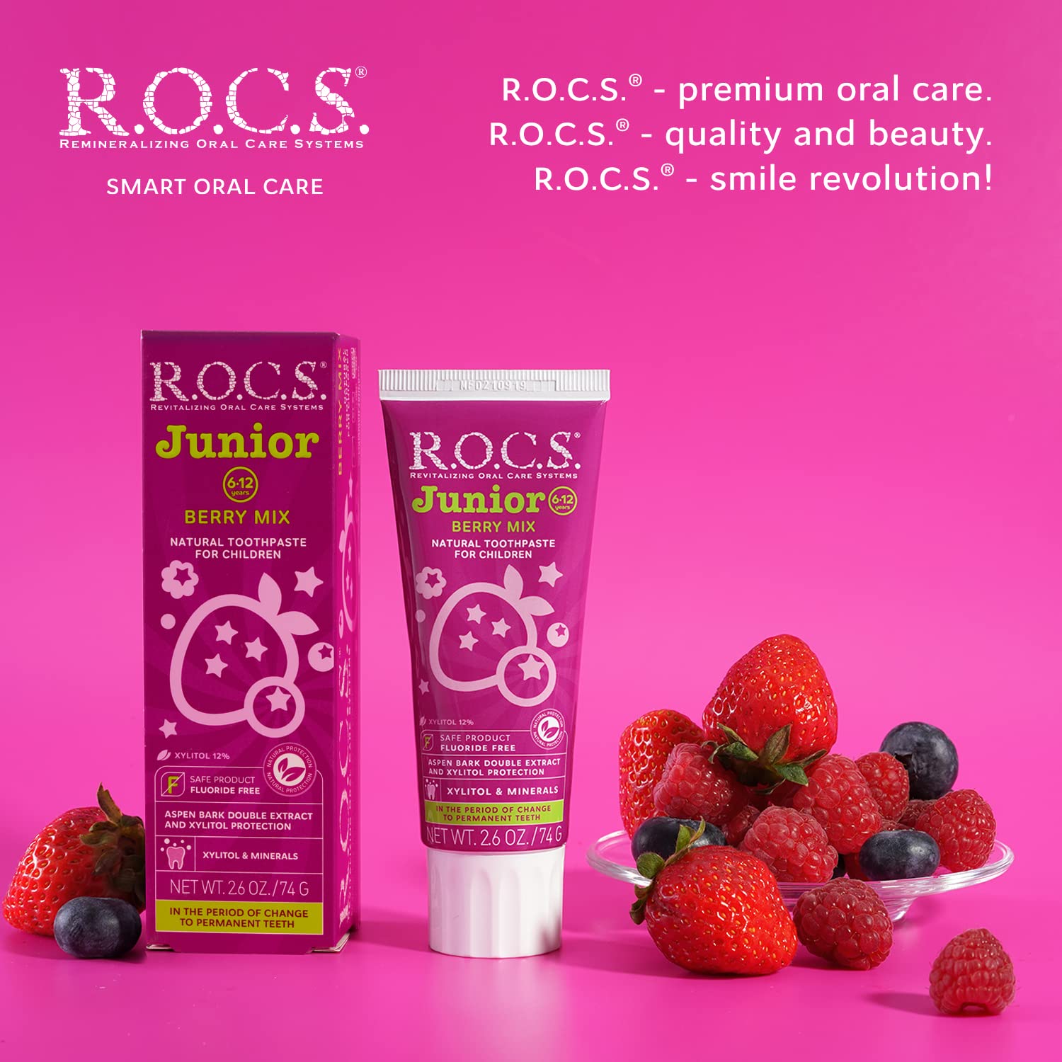 R.O.C.S. Berry Mix toothpaste label and ingredients