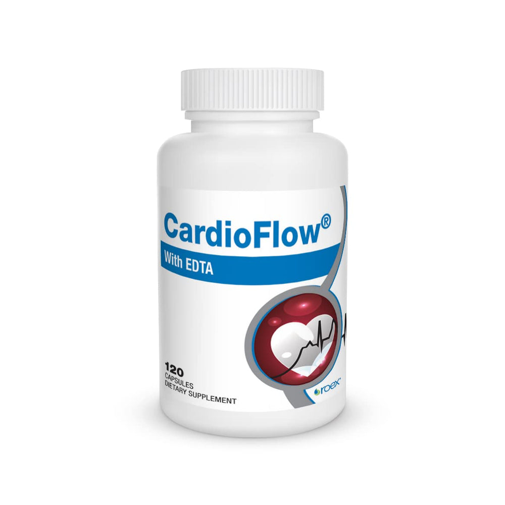 Roex Cardio Flow with EDTA bottle and packaging on white background