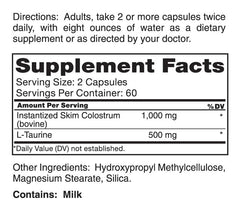 Roex Mother's Colostrum Capsule bottle – back label