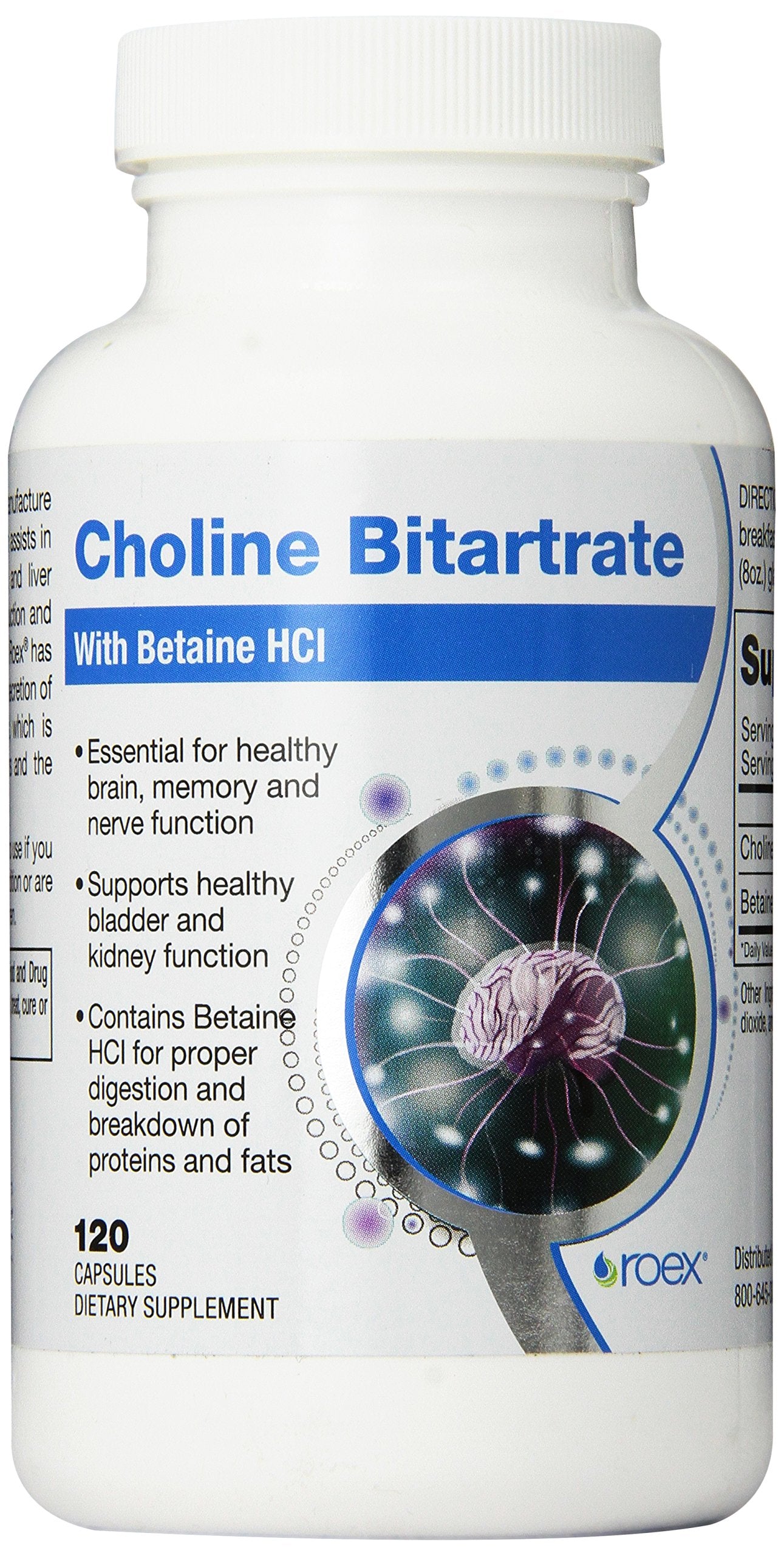 Roex Vitamins Choline Bitartrate bottle label