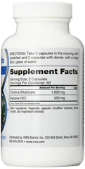 Close-up of Roex Vitamins Choline Bitartrate bottle
