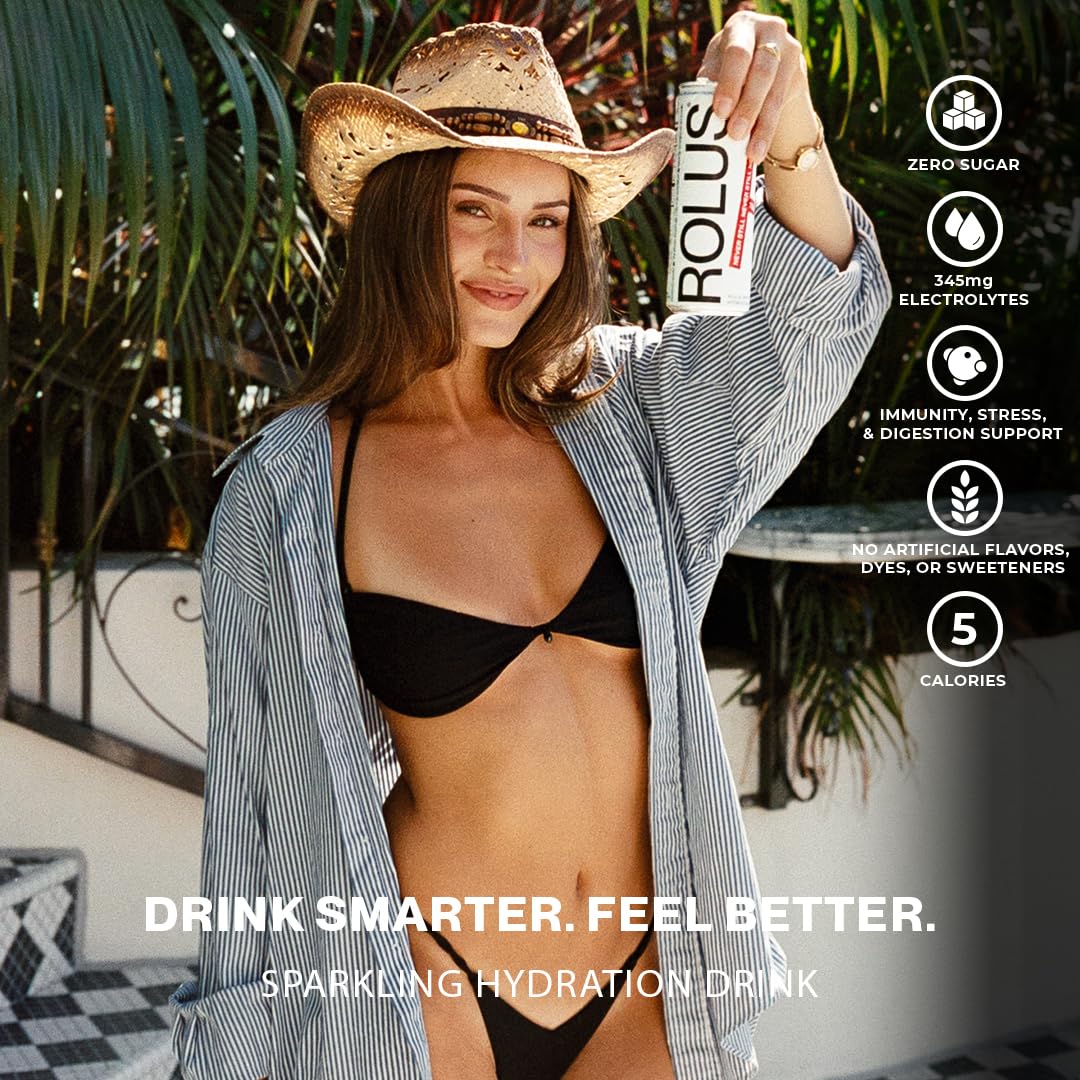 ROLUS Sparkling Electrolyte 12-pack display signals everyday ready hydration.