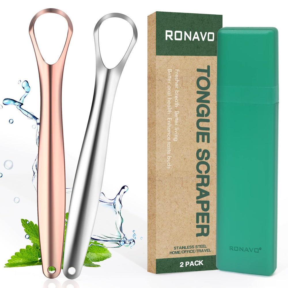 RONAVO Tongue Scraper with Handy Case - Color Option 1