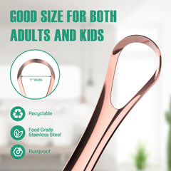 RONAVO Tongue Scraper close-up showing ergonomic 1-inch scraping head