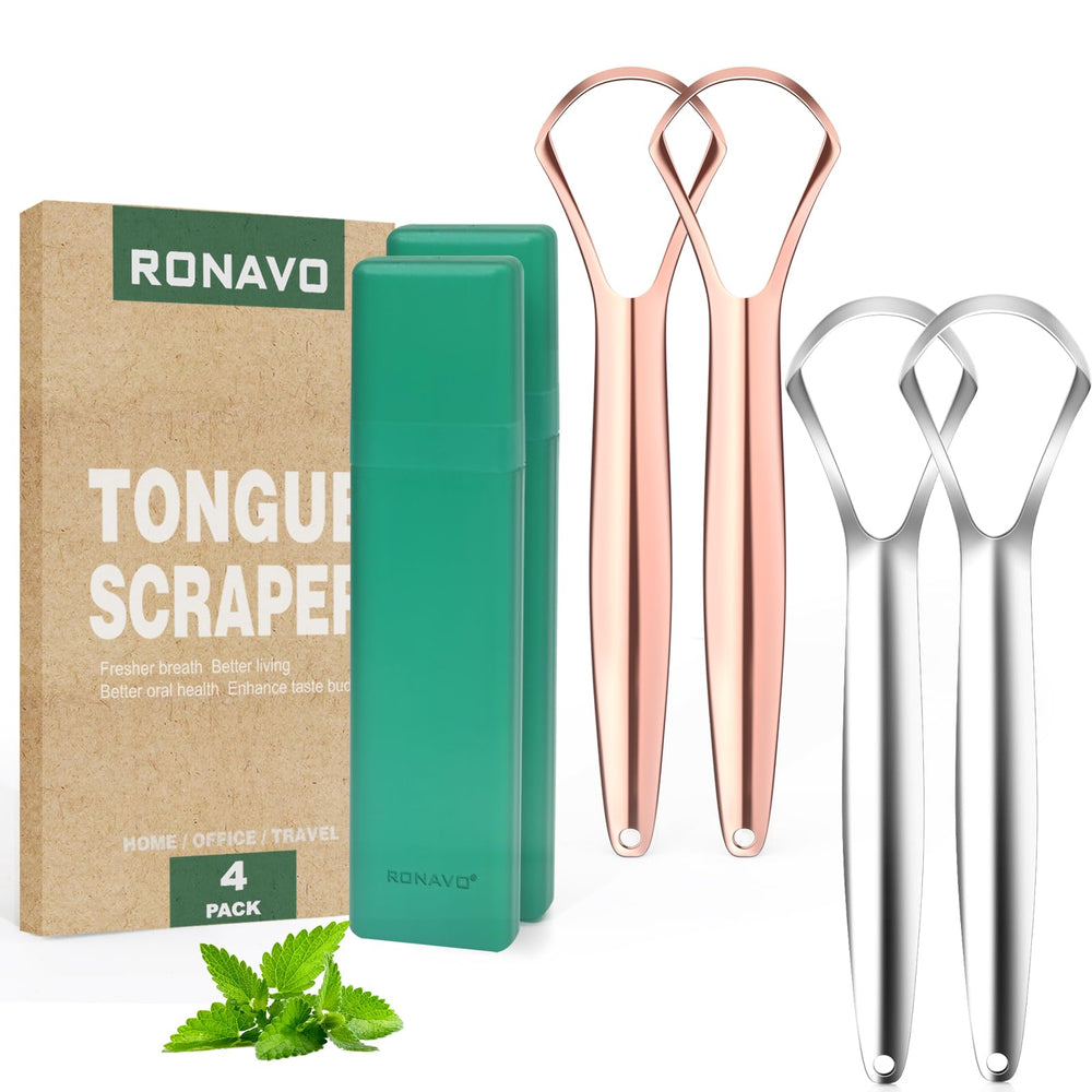 RONAVO Tongue Scraper 4-piece metal set