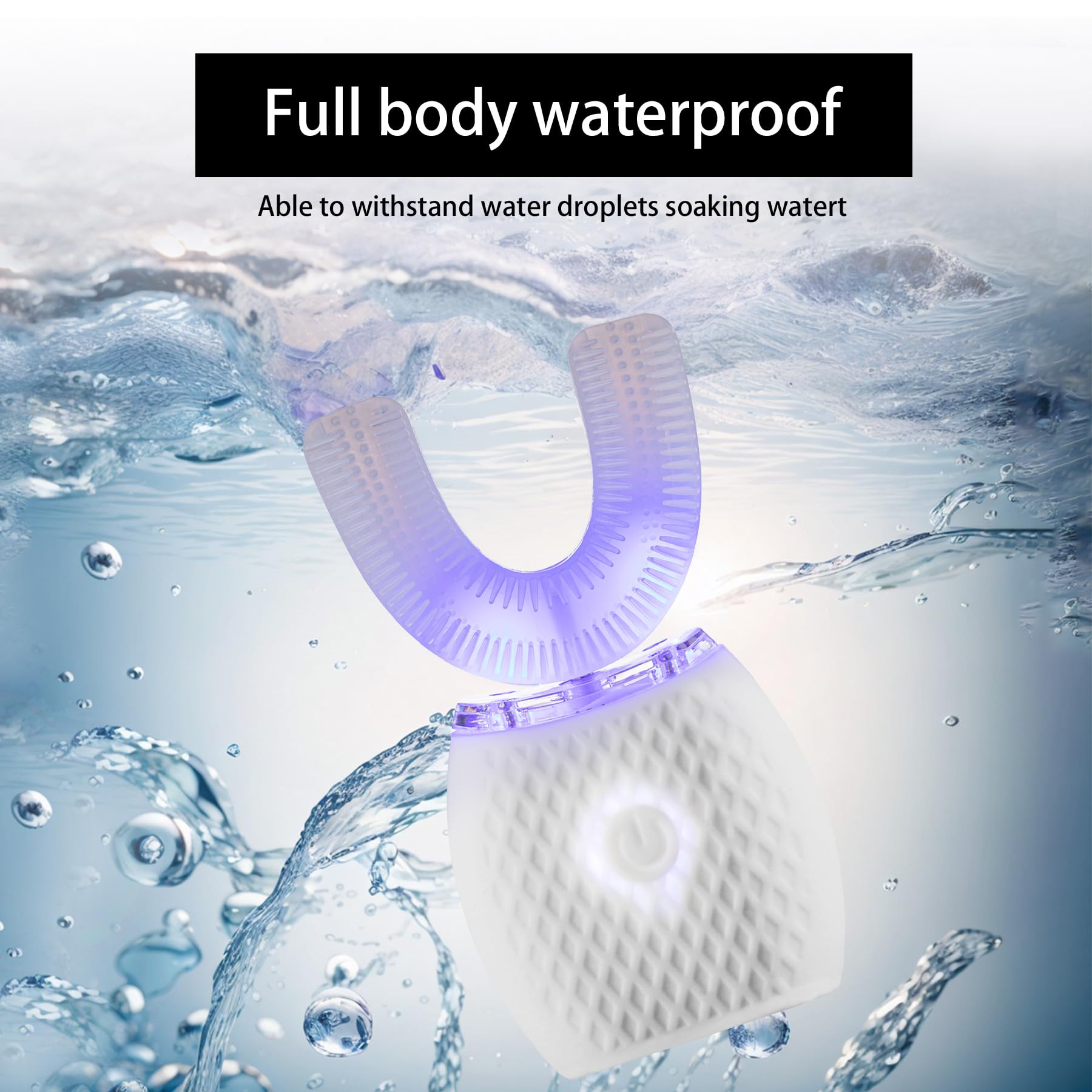 Angled view of RONGCHUANG white toothbrush