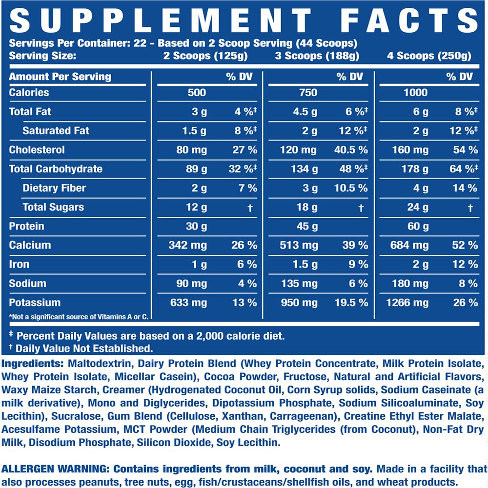Serving scoop for King Mass XL mass gainer