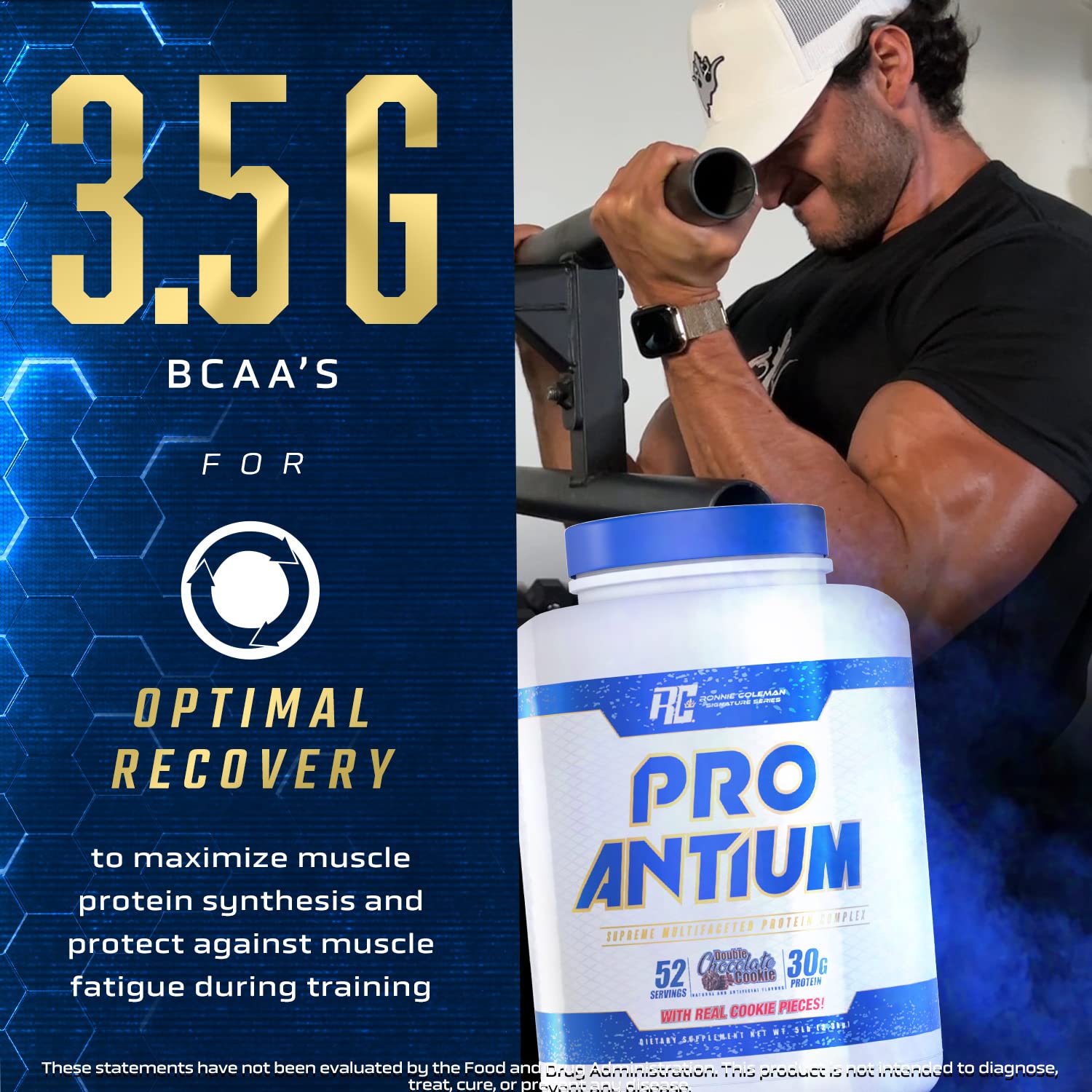 Ronnie Coleman Pro-Antium shake blended with ice for easy mixability and recovery.