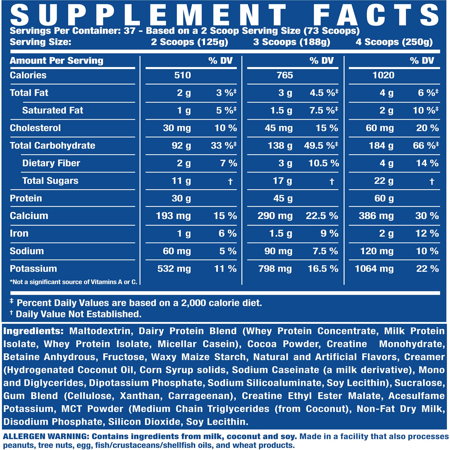Ronnie Coleman Signature Series King Mass XL on shelf display illustrating mass gainer for bulking journeys.