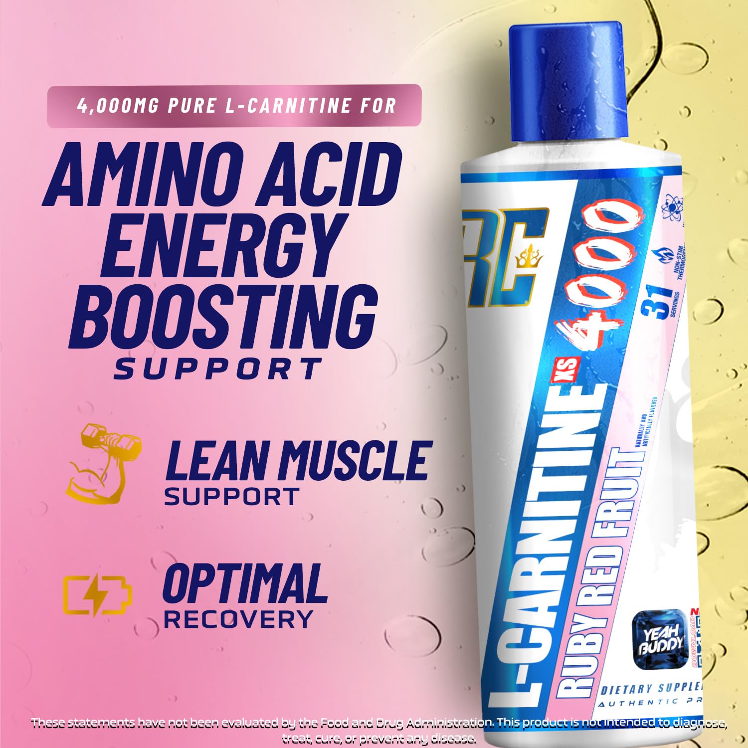 Ronnie Coleman Signature Series L-Carnitine XS 4000 Liquid Berry Blast label highlights flavor.