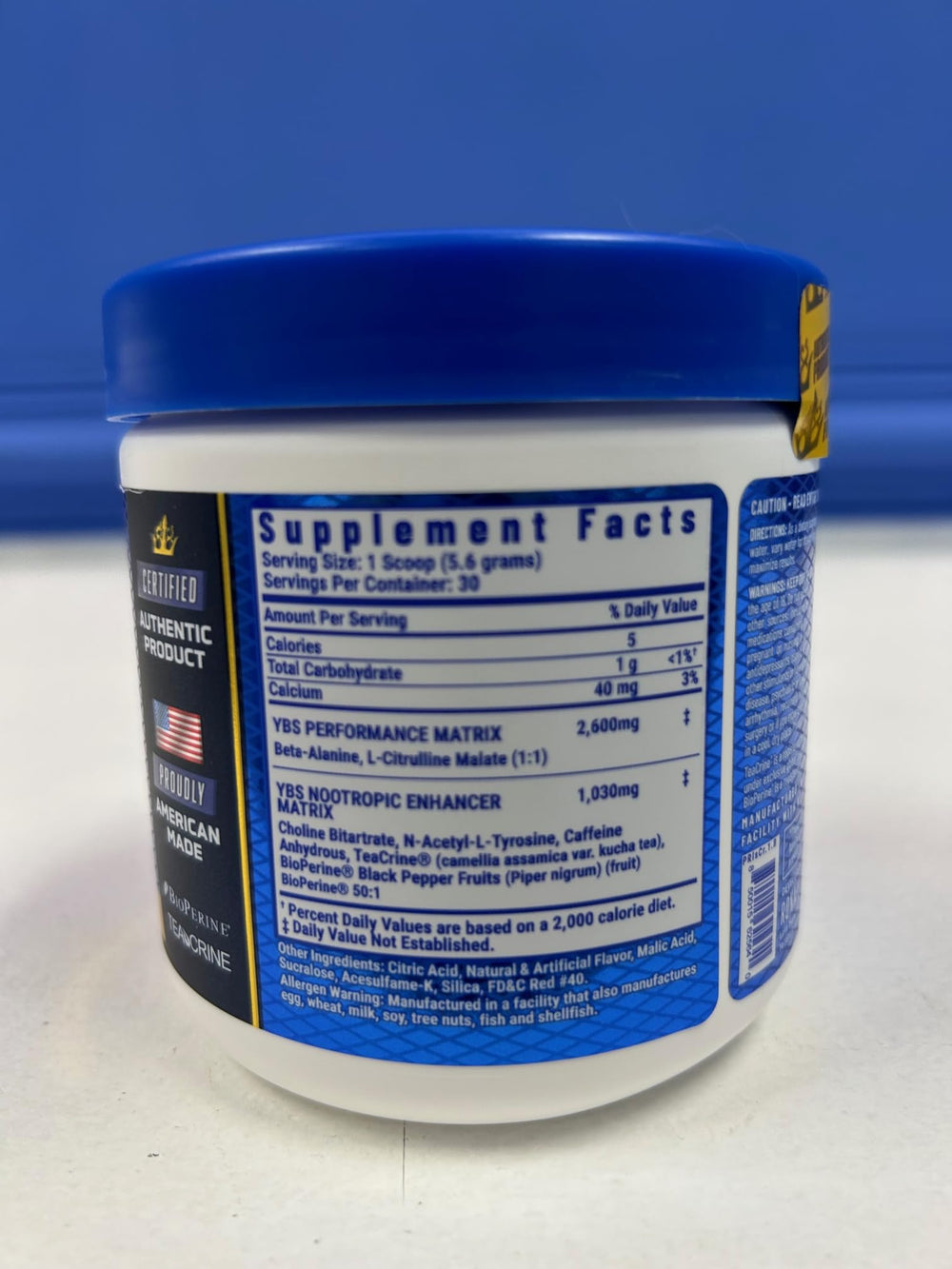 Yeah Buddy Pre Workout Island Crush label close-up
